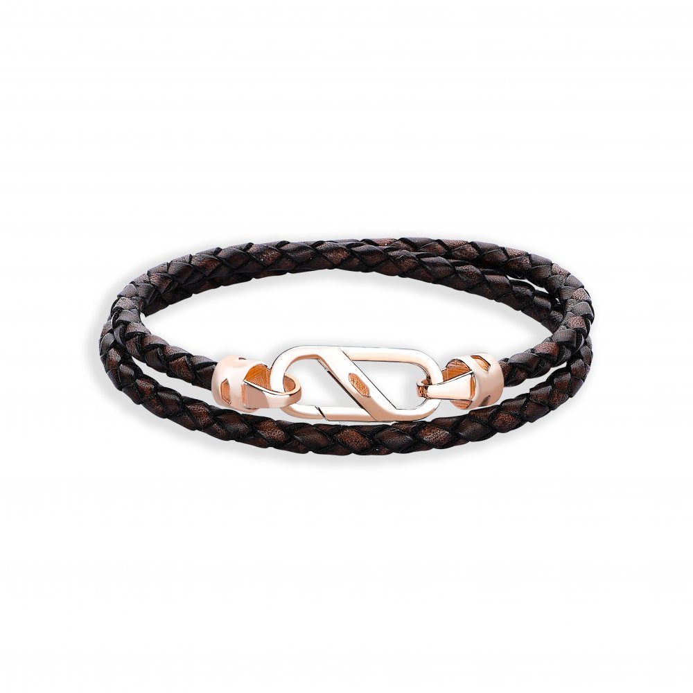 Lucky Turtles Carabiner Lock Leather Bracelet, 4mm