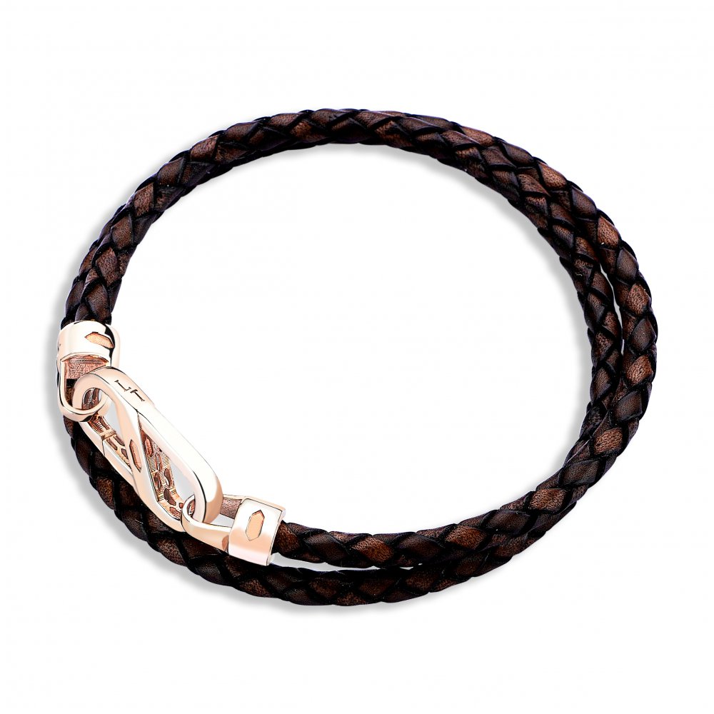 Lucky Turtles Carabiner Lock Leather Bracelet, 4mm