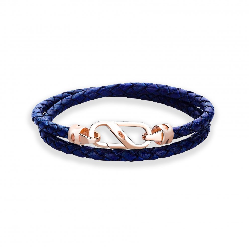 Lucky Turtles Carabiner Lock Leather Bracelet, 4mm