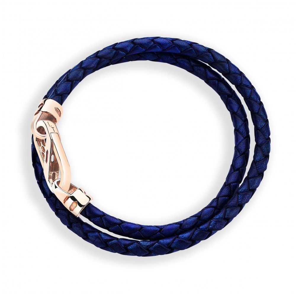 Lucky Turtles Carabiner Lock Leather Bracelet, 4mm